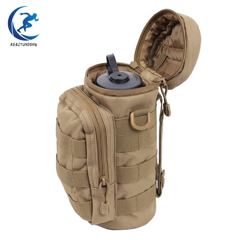 Outdoor Water Bottle Pouch - Tactical Molle Kettle Case