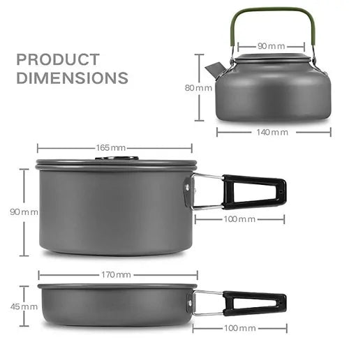 Outdoor Portable Mess Kit - Camping Cookware Set